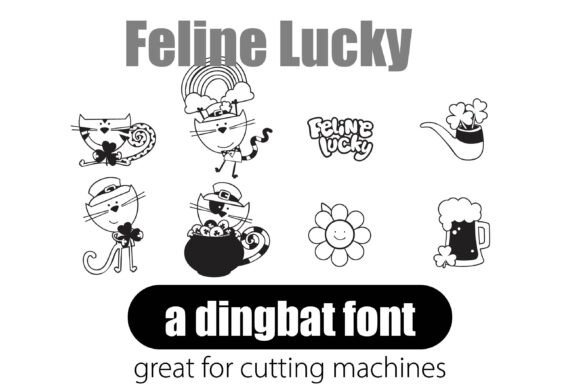 Feline Lucky Dingbat Font for Handmade Charm