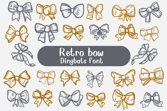 Retro Bow Font: A Charming Dingbats Typeface for Small Business Branding