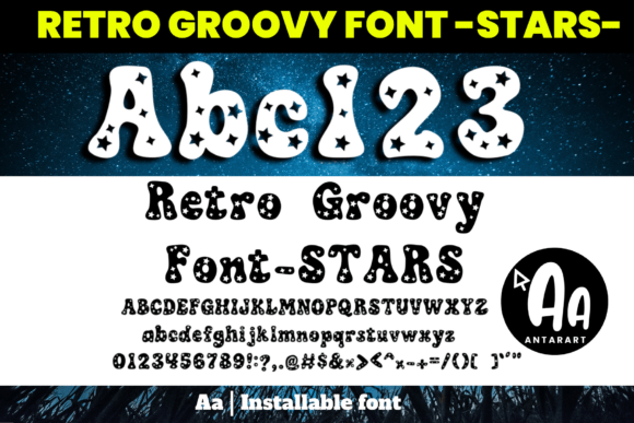 Retro Groovy Stars: A Playful Display Font for Brand Charm